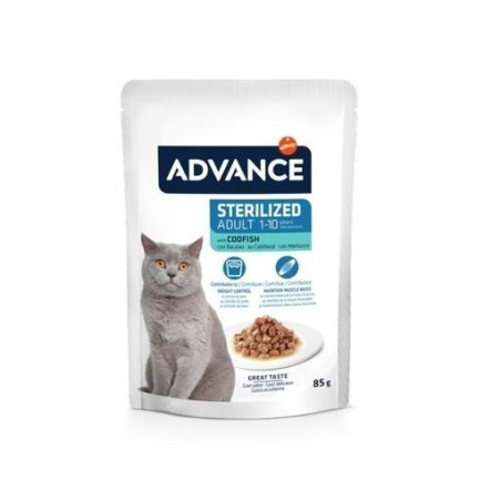 ADVANCE Gato Pouches Sterilized Adult con Bacalao