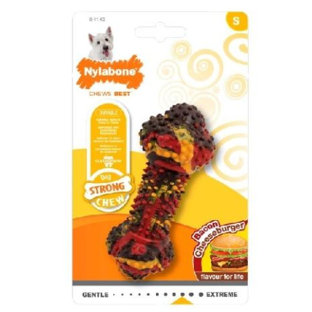 NYLABONE Mordedor Hueso Bacon Cheeseburger