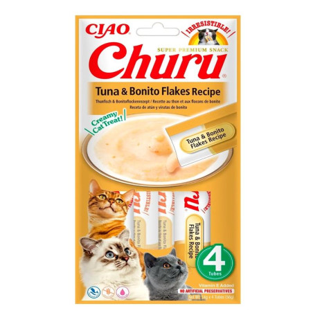 CHURU Puré Atún con Virutas de Bonito Gato