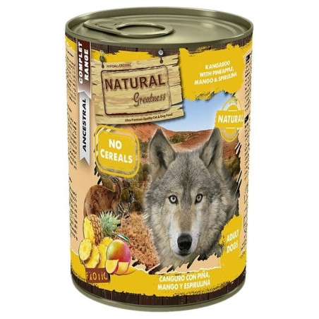 NATURAL GREATNESS Perro Canguro con Piña Mango y Espirulina 400gr