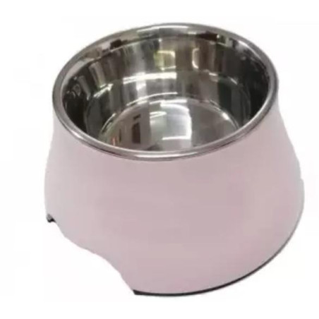 Comedero Melamina y Metal Rosa para Perro y Gato