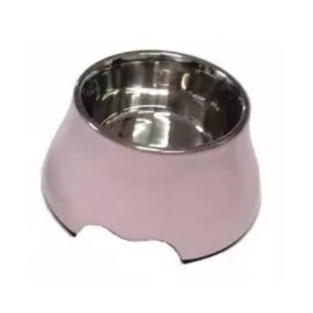 Comedero Melamina y Metal Rosa para Perros y Gatos