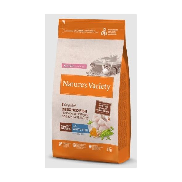 NATURE S VARIETY Healthy Grain Kitten Pescado Blanco para Gato