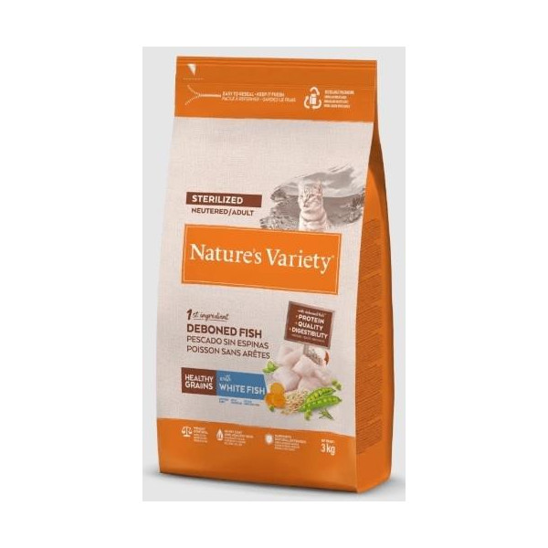 NATURE S VARIETY Healthy Grain Sterilizado Pescado Blanco para Gato